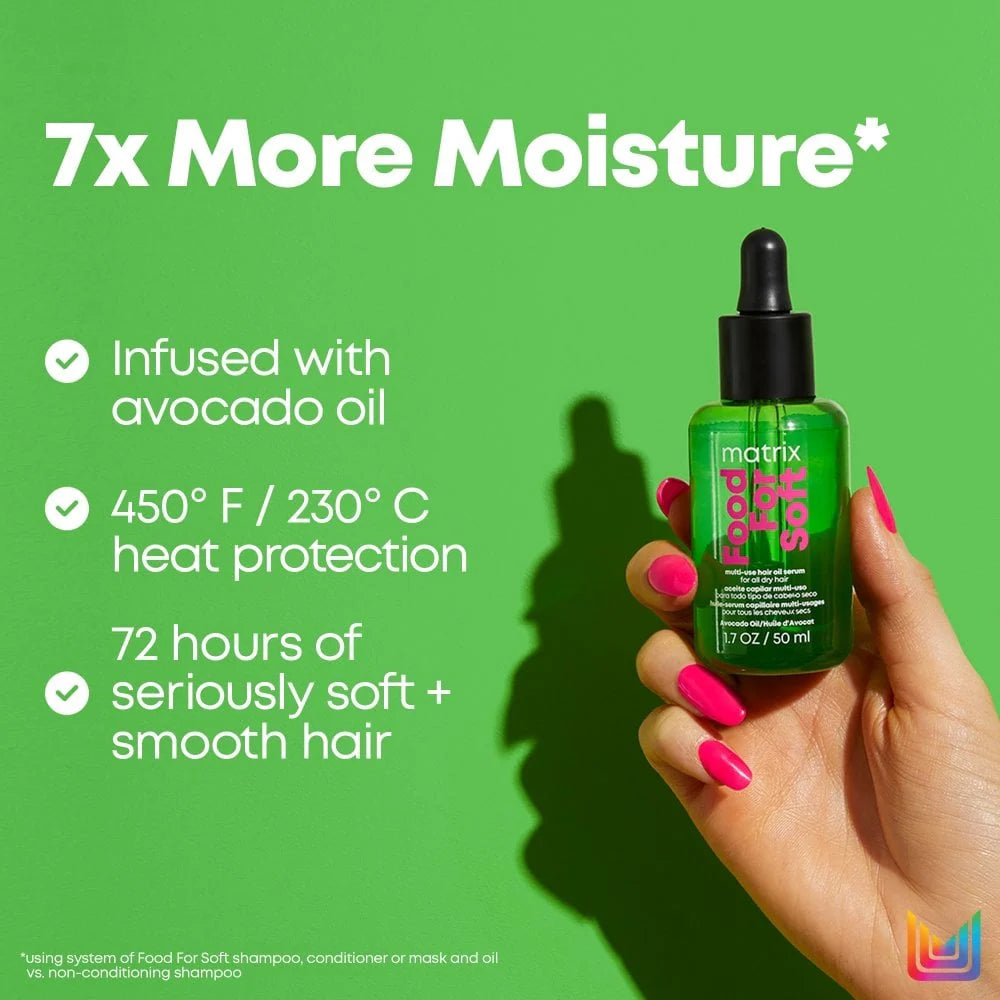 MATRIX Food for Soft Multi-Use Hair Oil Serum Infused with Avocado Oil for Dry Hair 50ml