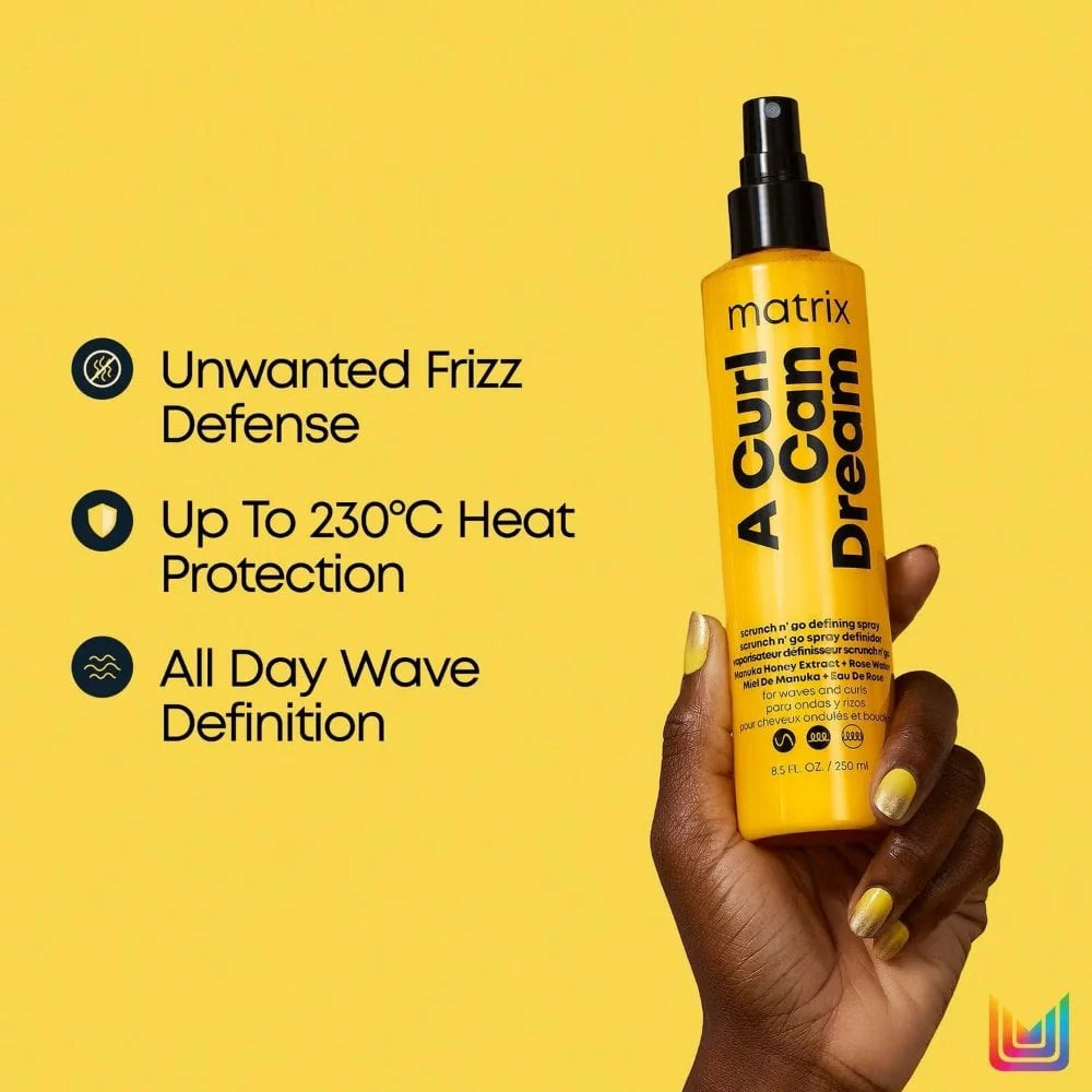 MATRIX A Curl Can Dream Scrunch N' Go Defining Spray for Definition on Waves and Curls 250ml